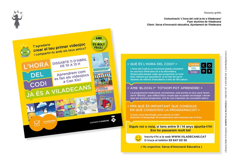 Flyer hora del codi a Viladecans
